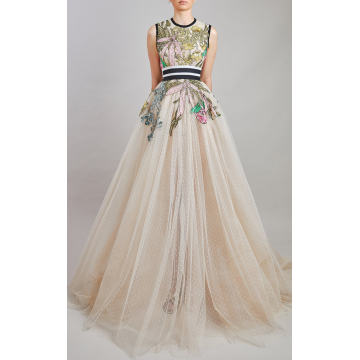 Tulle Embroidery Long Dress