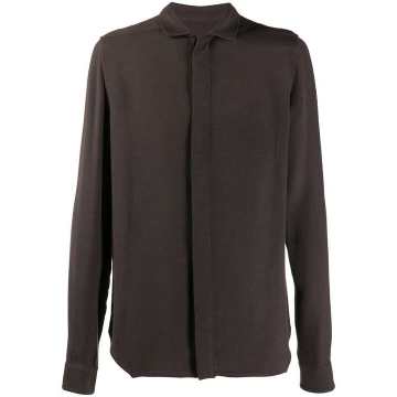 long sleeve concealed placket shirt