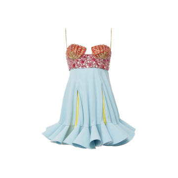 Crystal-Embellished Crepe Dress