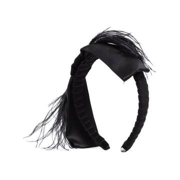 Bernadette feather bow headband