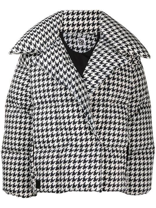 puffer houndstooth jacket展示图