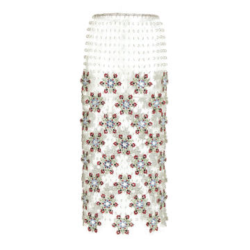 Fleur Strass-Embroidered Skirt
