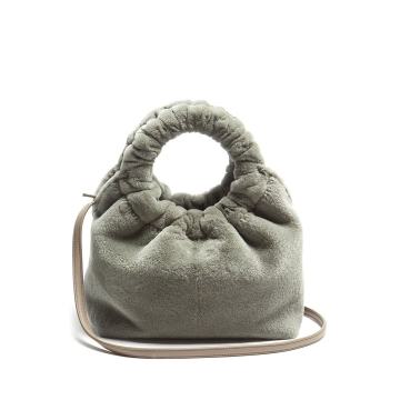 Circle-handle mink bag