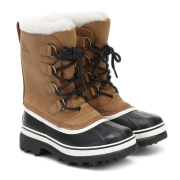 Caribou羊毛皮和牛巴革雪地靴
