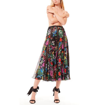 Jacamar Floral Silk Skirt