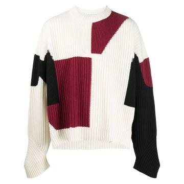 Mies colour-block knit jumper