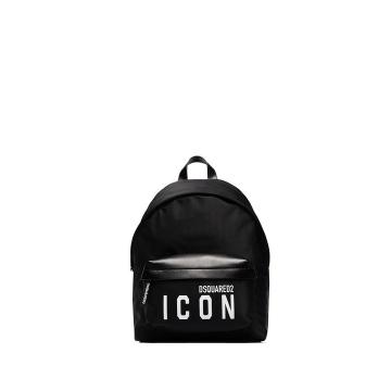 black Icon logo backpack