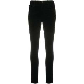 slim-leg black trousers