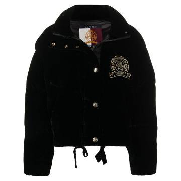 embroidered patch puffer jacket