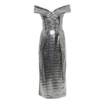 Bardot Shoulder Sparkling Pencil Dress