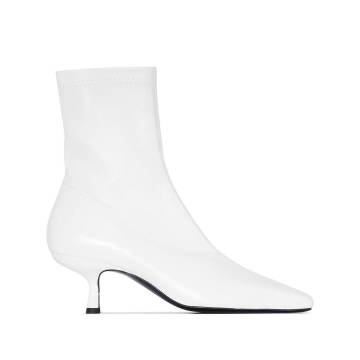 white Audrey 55 leather ankle boots
