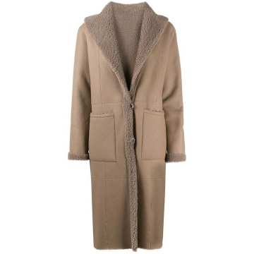 shearling mid-length coat