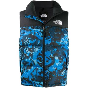 camouflage-print puffer gilet