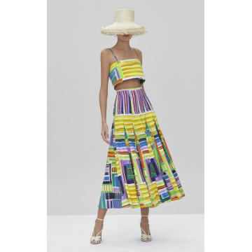 Velleta Printed Cotton-Blend Skirt