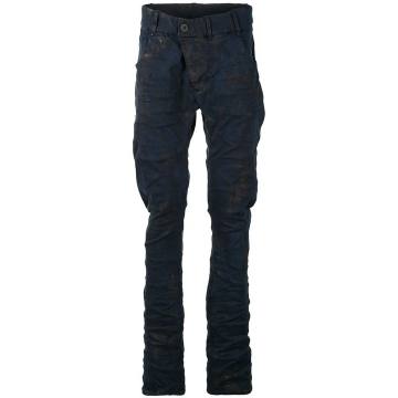 washed skinny-fit trousers