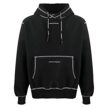 contrast-stitching hoodie