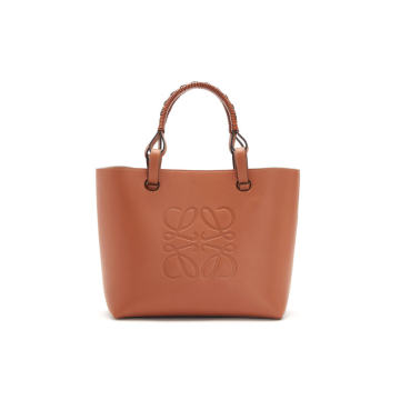 Anagram-Stamped Leather Tote Bag