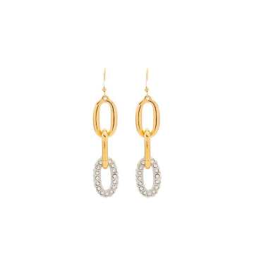 chain-link crystal-embellished earrings