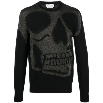skull-motif knitted jumper