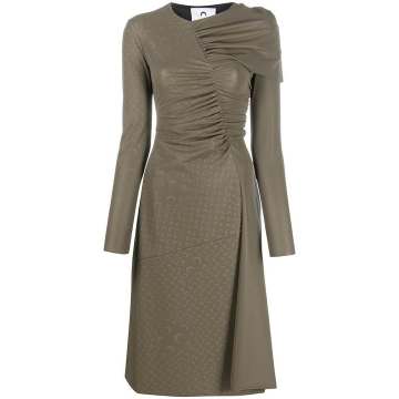 ruched-detailing long-sleeve dress