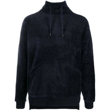 fleece high-neck hoodie