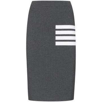 4-Bar wool-blend pencil skirt