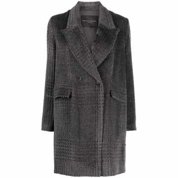 textured double-breasted coat
