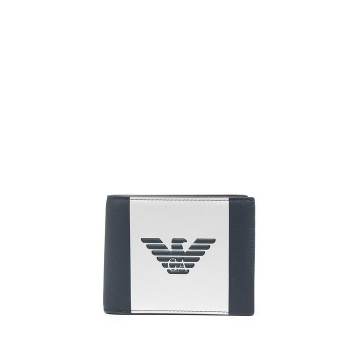 two-tone embossed logo wallet