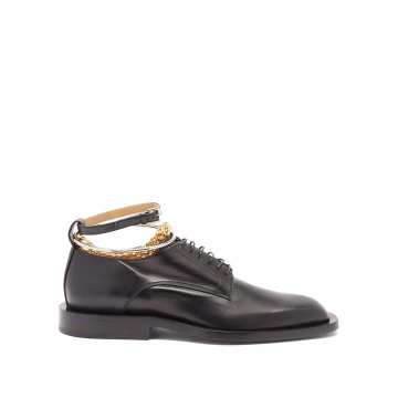 Anklet-chain leather Derby shoes