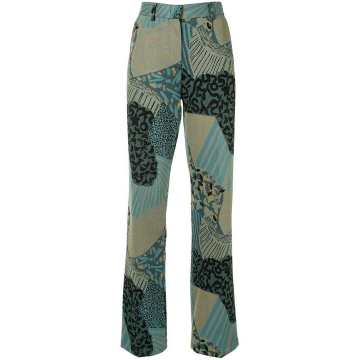 geometric print suit trousers