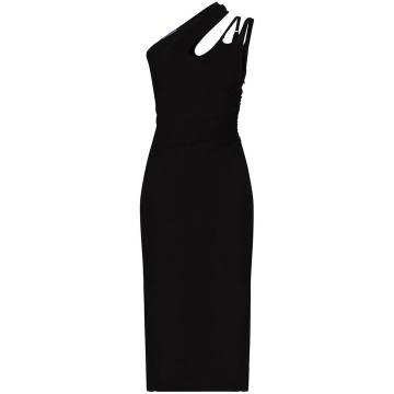 cutout one-shoulder fitted dress