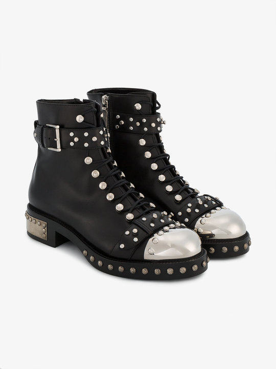 Black Studded Ankle Boots展示图