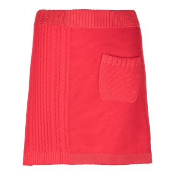cable knit A-line skirt