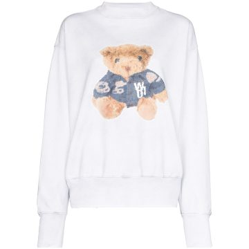 Teddy-print cotton sweatshirt