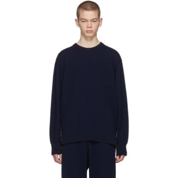 Navy Cashmere 'Intoxication' Side Band Sweater