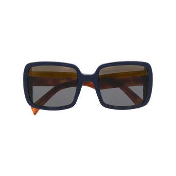 two-tone square frame sunglasses