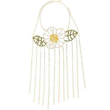 floral-detail draped necklace