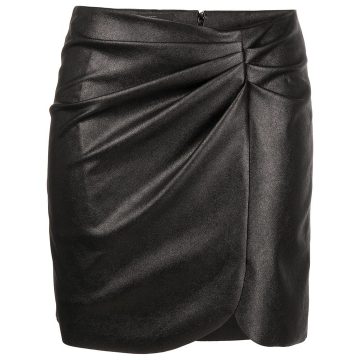 faux-leather skirt