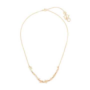 slogan cable-link necklace
