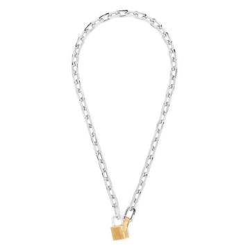 SMALL PADLOCK CHAIN NECKLACE SILVER GOLD
