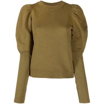 cotton puff-sleeved jumper