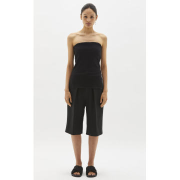 Ribbed Cotton-Blend Tube Top