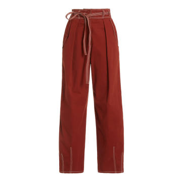 Lars Belted Cotton Cropped Pants