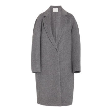 Collared One Button Wool-Blend Coat