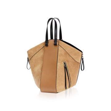 Hammock Small Leather-Trimmed Suede Tote