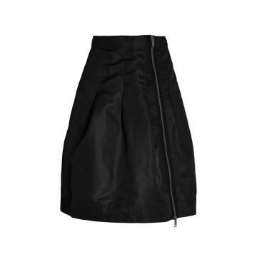 Zip-Detailed Recycled Nylon A-Line Skirt