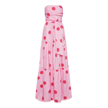 Dalia Polka Dot-Printed Linen Dress
