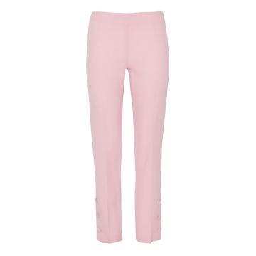 Buttoned Placket Wool-Blend Skinny Pants