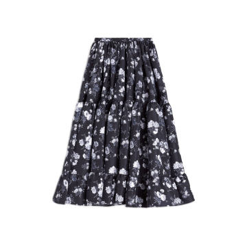 Tahory Floral Silk-Faille Skirt