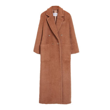 Diana Button-Detailed Camel Hair Trench Coat